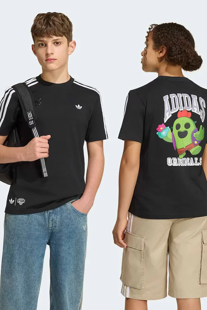 adidas Originals тениска за деца от памук черна KT4408