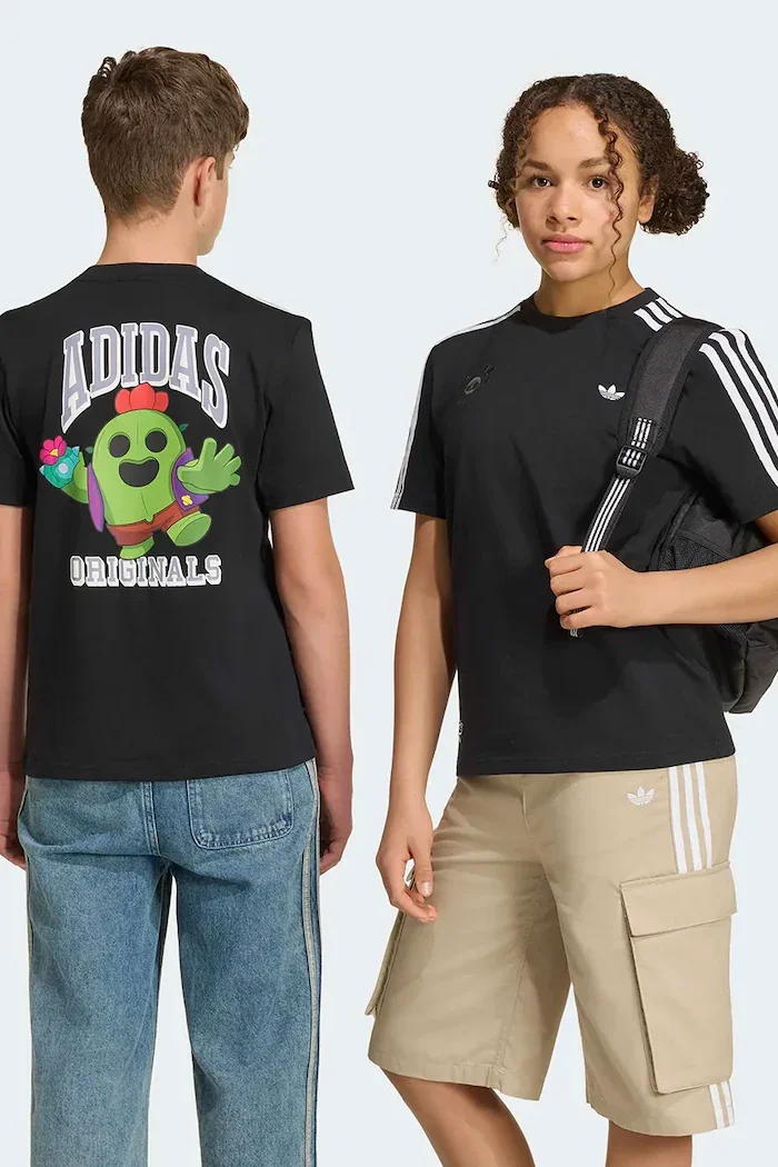 adidas Originals тениска за деца от памук черна KT4408