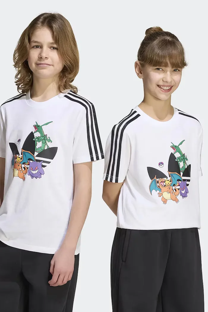 adidas Originals тениска за деца от памук POKEMON бяла KR4701