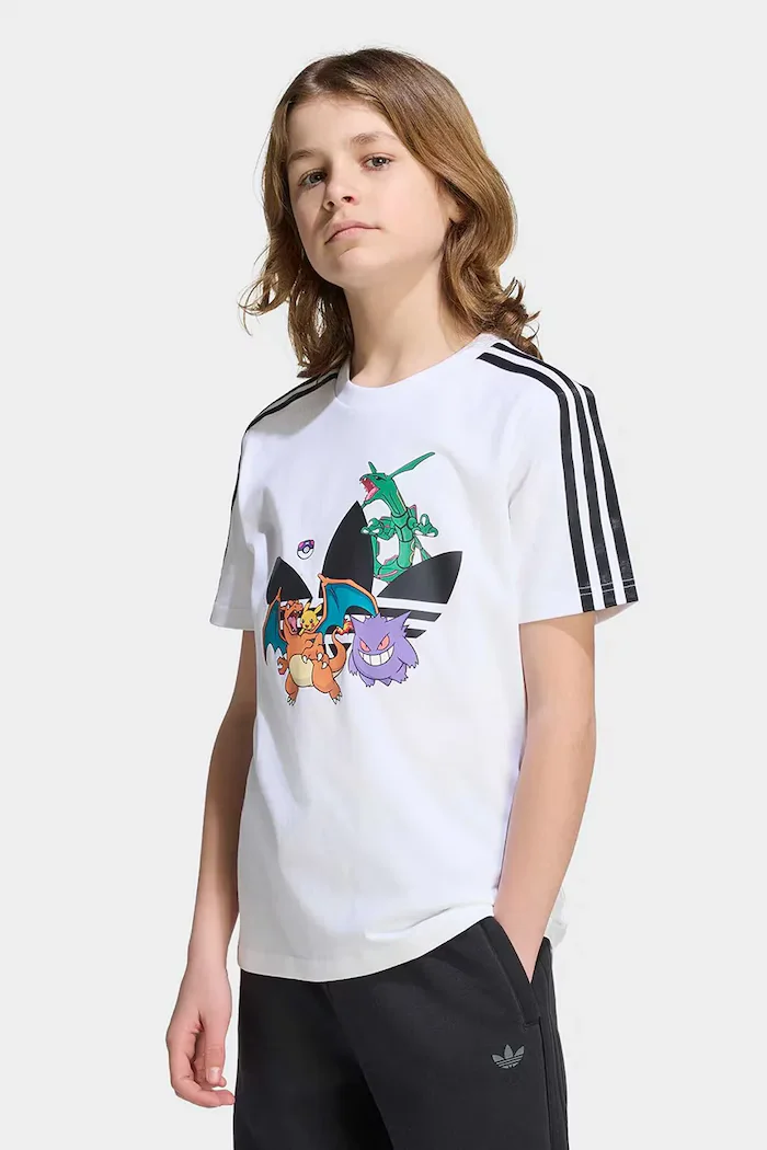 adidas Originals тениска за деца от памук POKEMON бяла KR4701