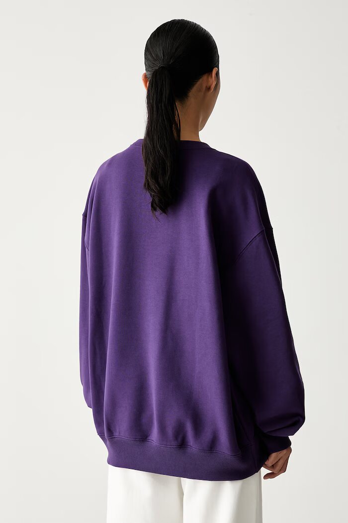 adidas Originals уголемен суичър дамски с памук Essentials виолетов KW0196
