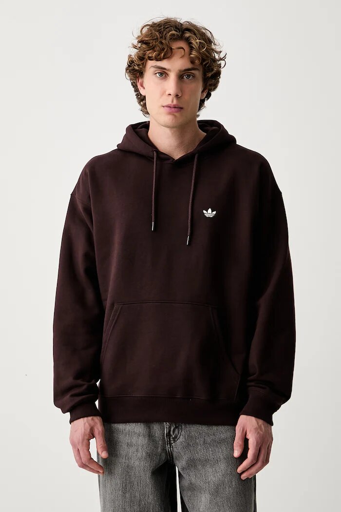adidas Originals уголемен суичър мъжки с памук Milan кафяв LG9394