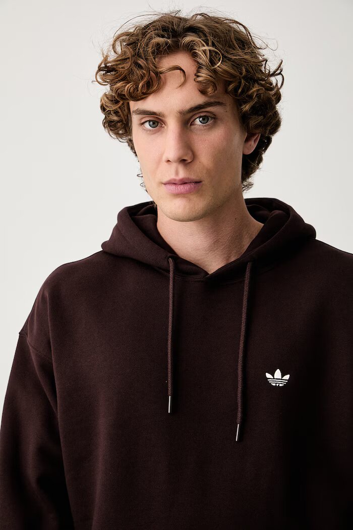 adidas Originals уголемен суичър мъжки с памук Milan кафяв LG9394