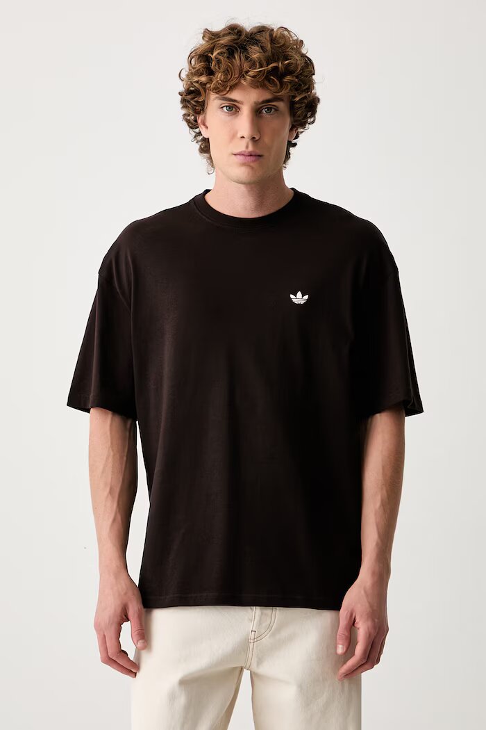 adidas Originals уголемена тениска мъжка от памук NCLR Loose кафява LI2477
