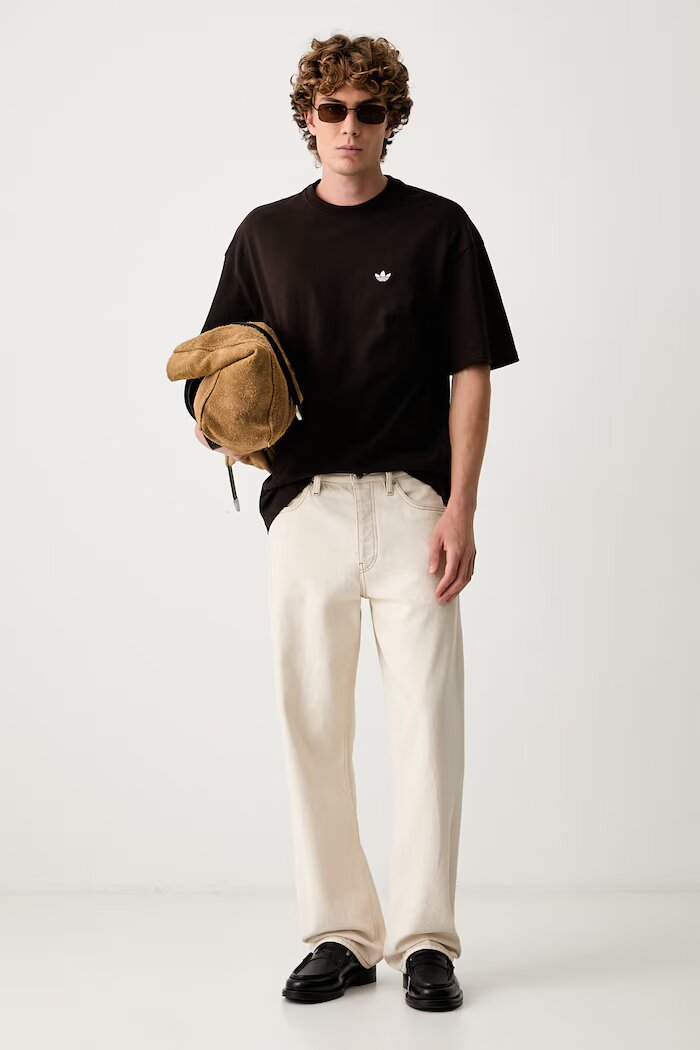 adidas Originals уголемена тениска мъжка от памук NCLR Loose кафява LI2477
