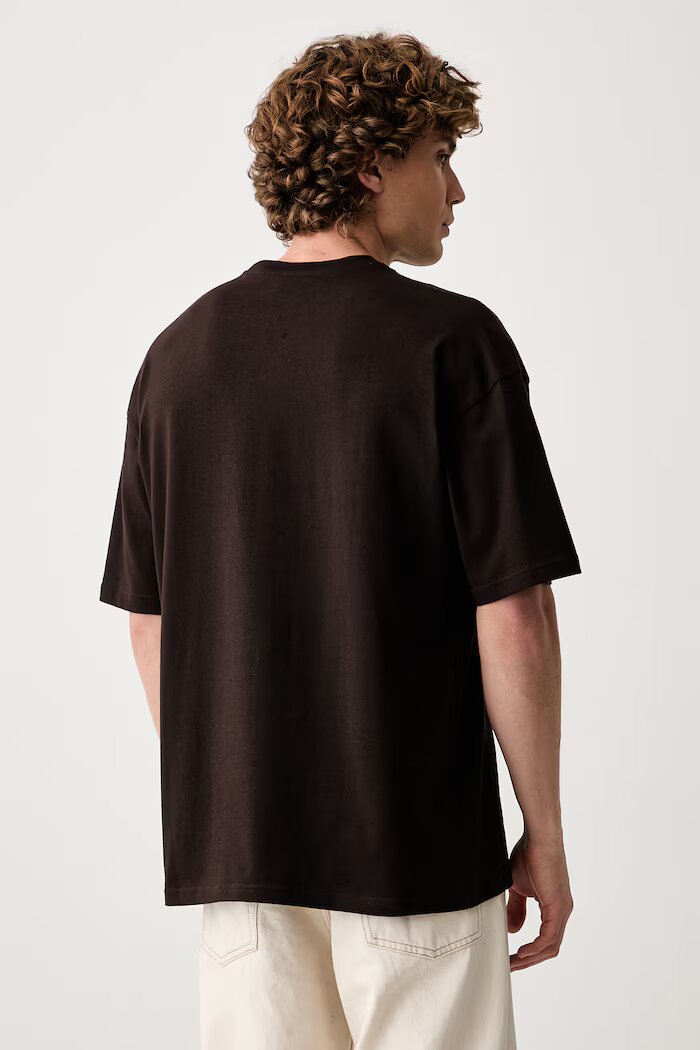 adidas Originals уголемена тениска мъжка от памук NCLR Loose кафява LI2477