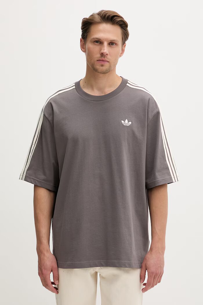 adidas Originals уголемена тениска мъжка от памук сива KE1591