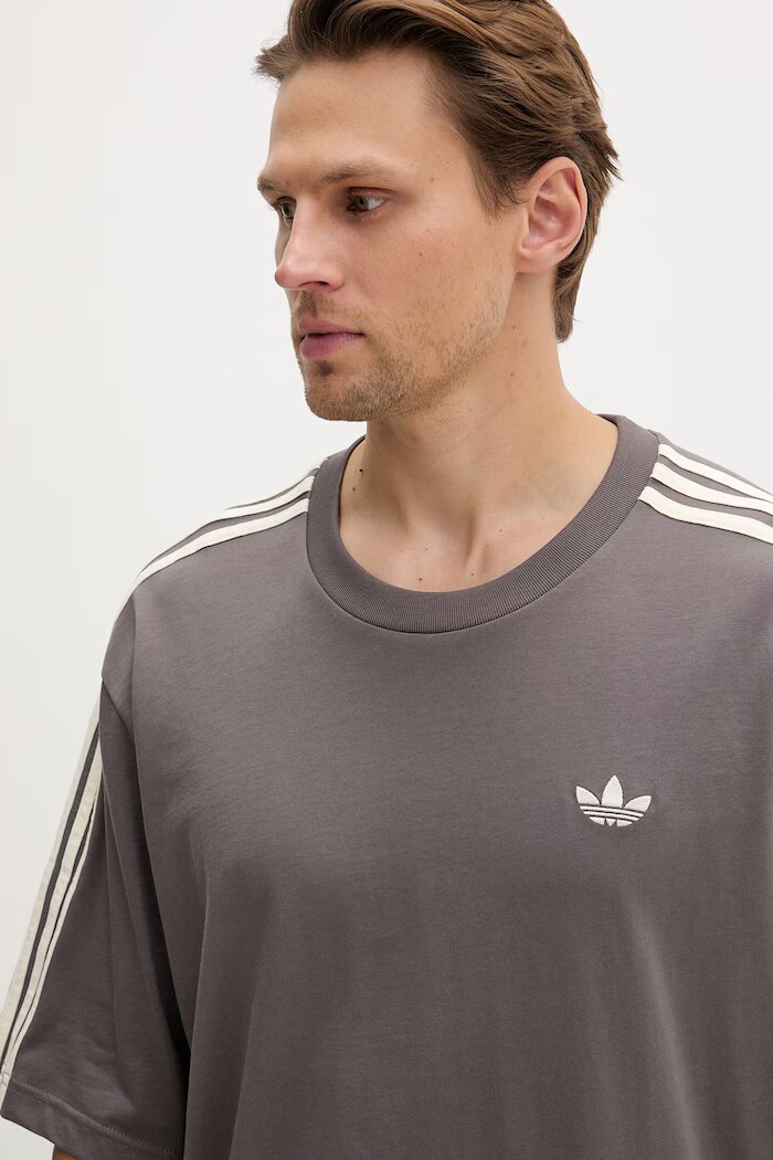 adidas Originals уголемена тениска мъжка от памук сива KE1591