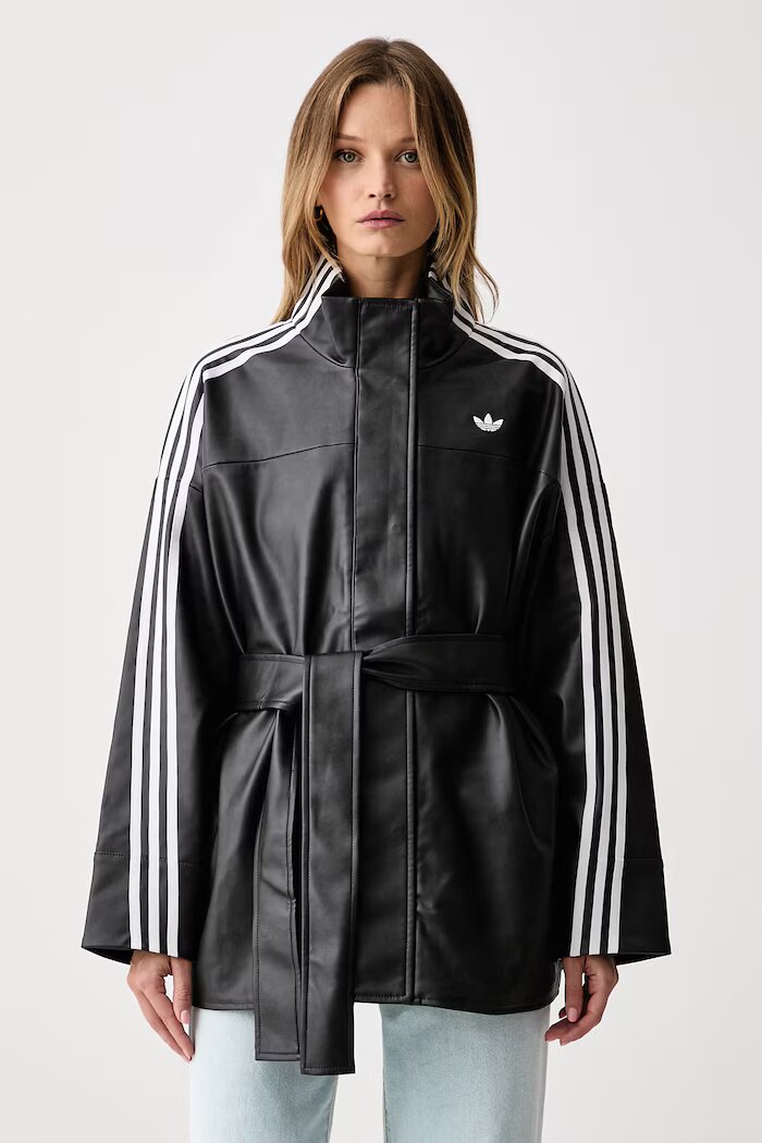 adidas Originals яке дамско от имитация на кожа Adilenium Season 6 Pleather Jacket черно LH1945