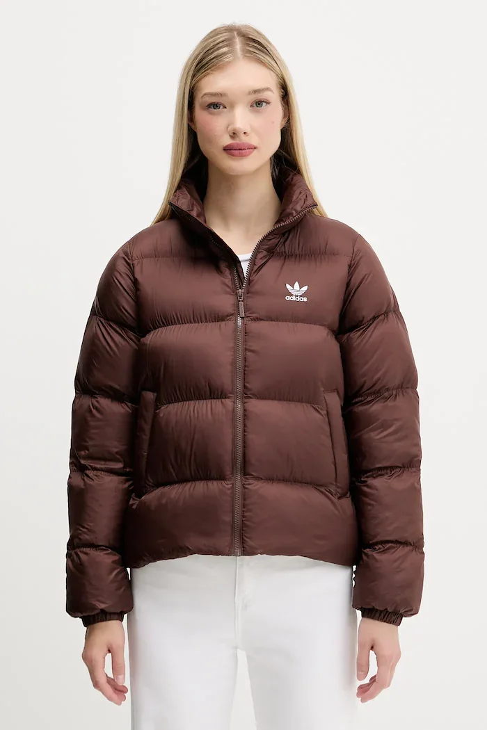 adidas Originals Яке Short Puffer в кафяво зимен модел JX2948