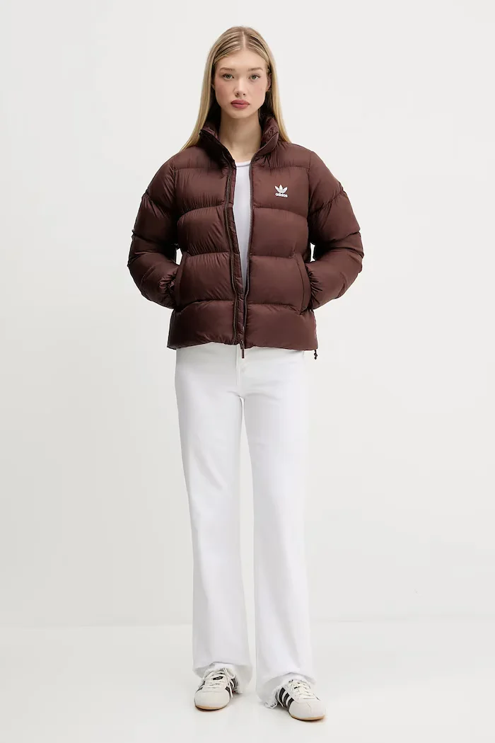 adidas Originals Яке Short Puffer в кафяво зимен модел JX2948