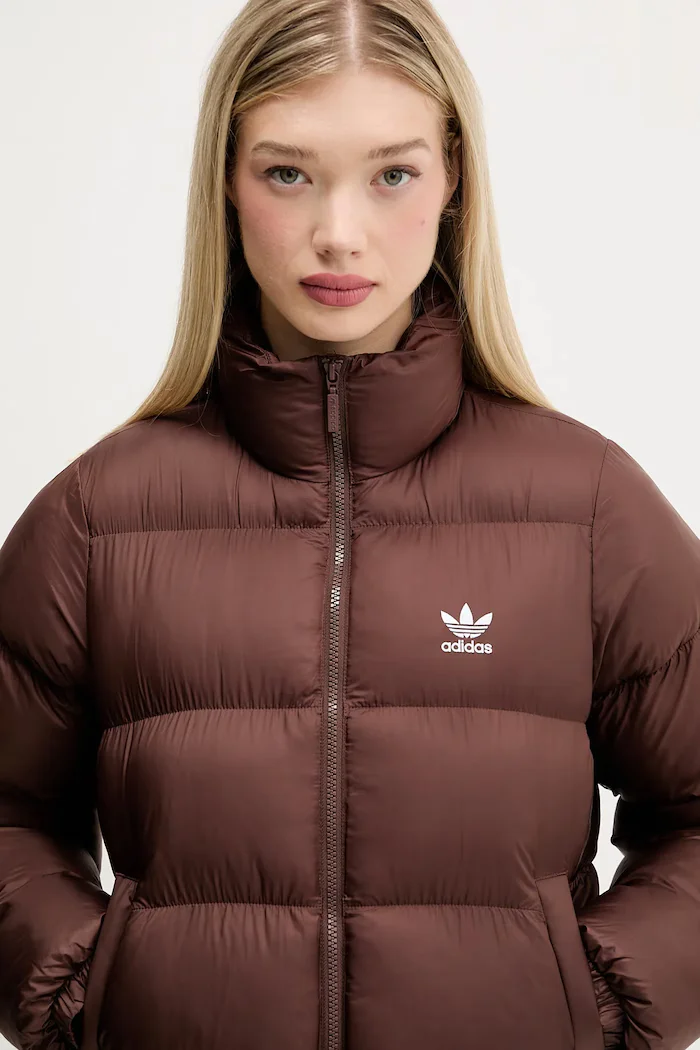 adidas Originals Яке Short Puffer в кафяво зимен модел JX2948
