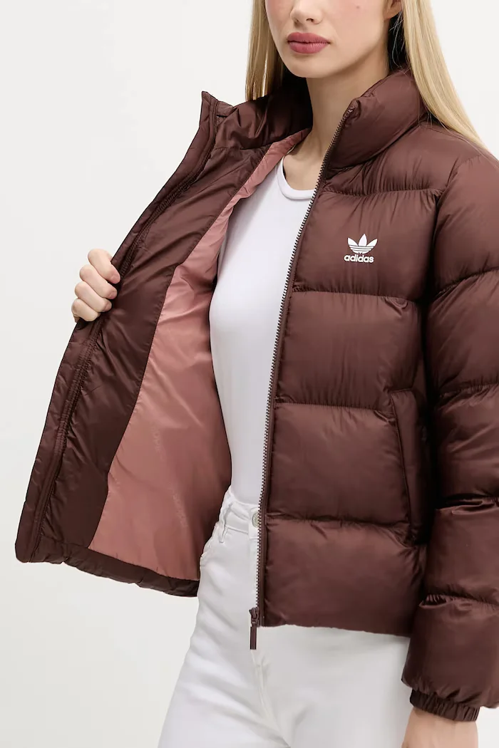 adidas Originals Яке Short Puffer в кафяво зимен модел JX2948