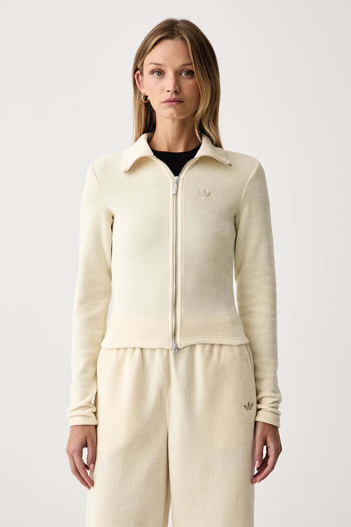 adidas Originals жилетка дамска Chenille Zip Up бежова LF6578