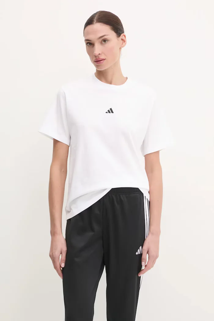 adidas Памучна тениска Essentials в бяло JC5944