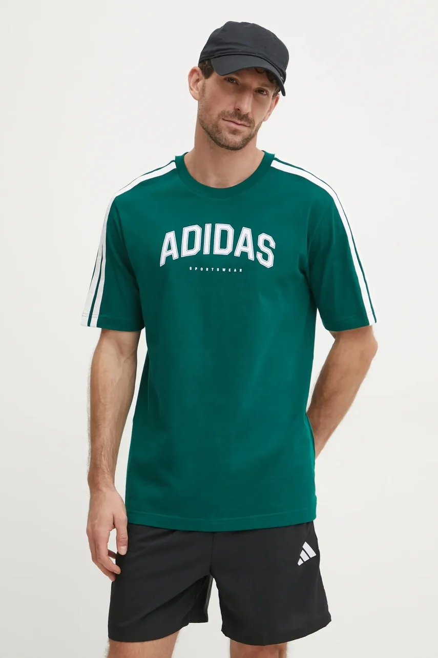 adidas Памучна тениска M C COLLE Collegiate