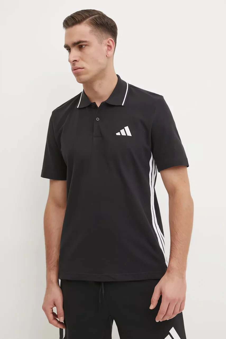 adidas Памучна тениска с яка Essentials