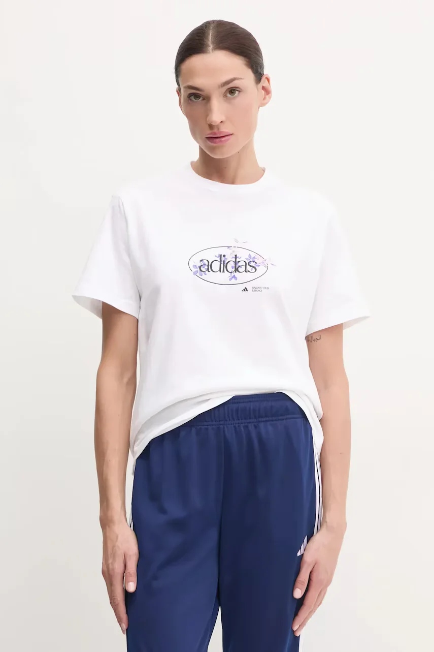 adidas Памучна тениска W Elem Flrl Tee