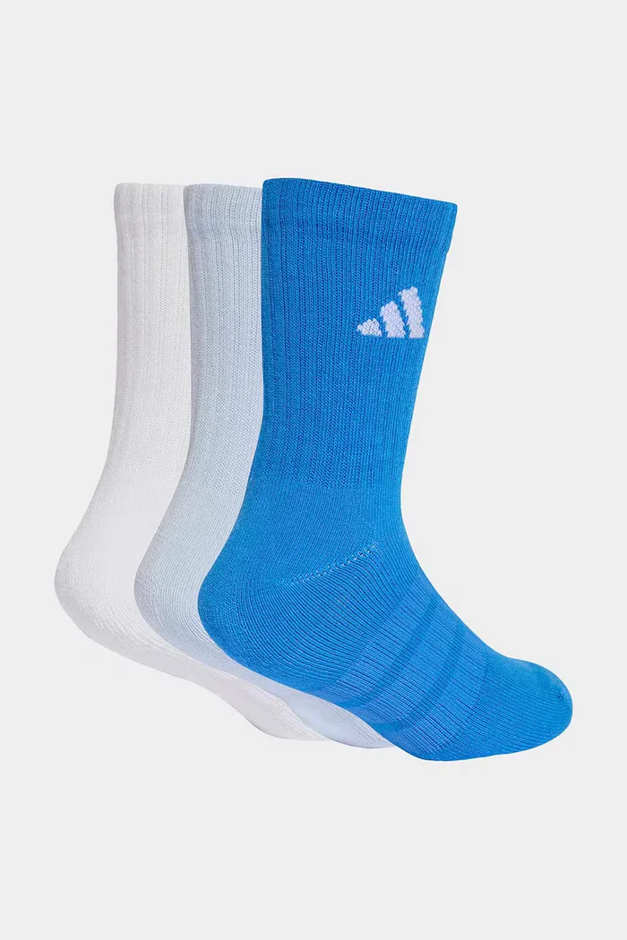 adidas Performance Детски чорапи с памук (3 чифта) в синьо KD1726