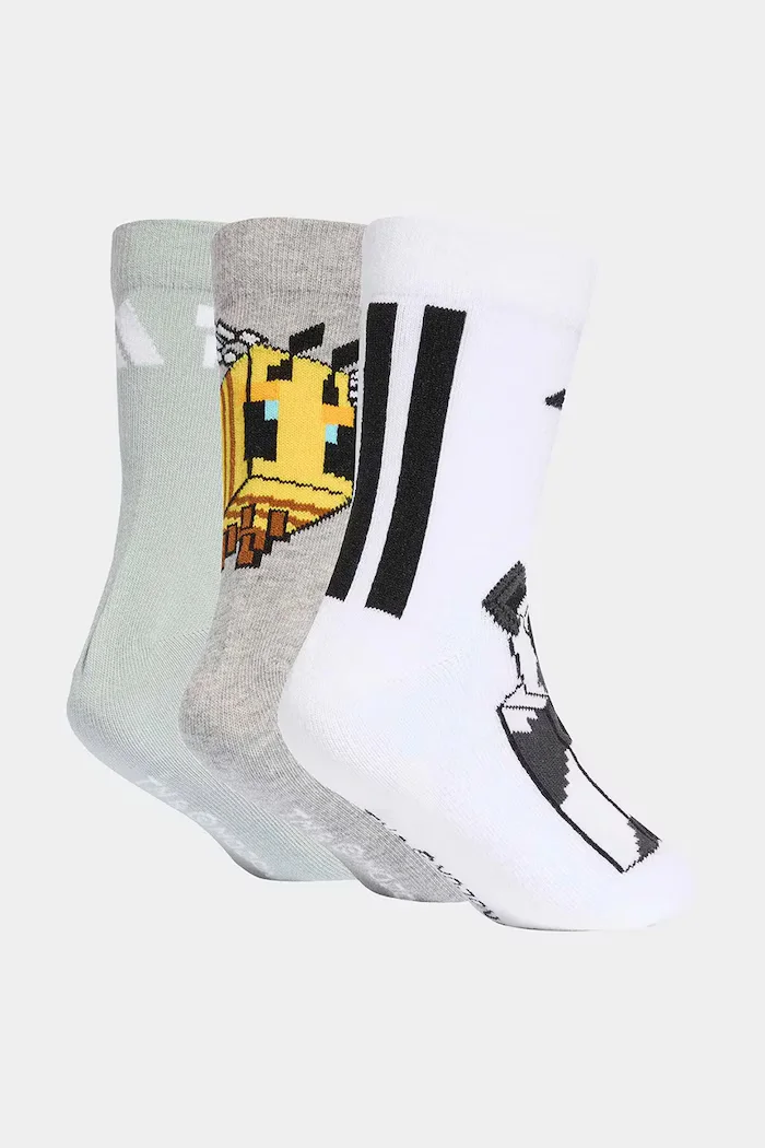 adidas Performance Детски чорапи с памук MINECRAFT (3 чифта) в бяло KA9904