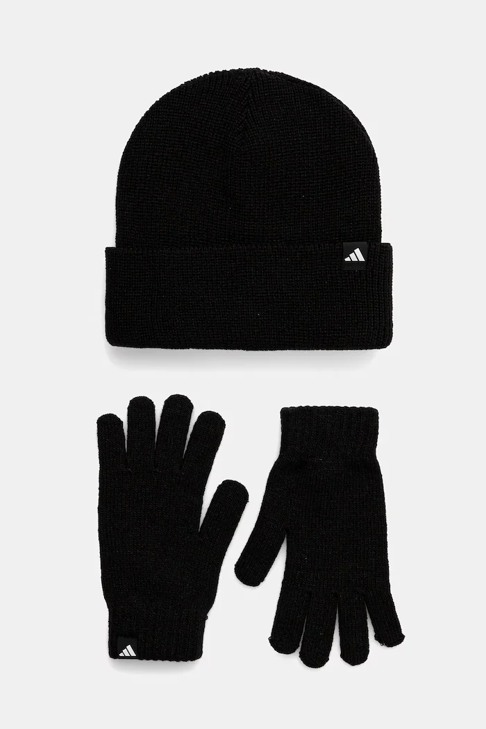 adidas Performance Детски шапка и ръкавици (2 броя) в черно JP2783