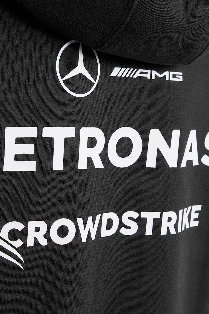 adidas Performance Детски суичър MERCEDES в черно с качулка с десен KF0167