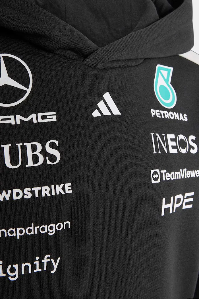 adidas Performance Детски суичър MERCEDES в черно с качулка с десен KF0167