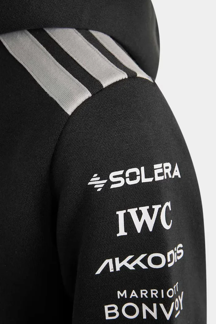 adidas Performance Детски суичър MERCEDES в черно с качулка с десен KF0167