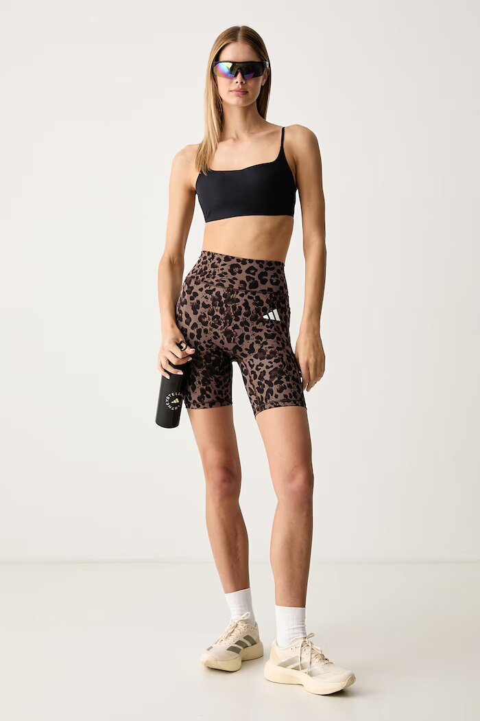 adidas Performance къс клин дамски Optime Essentials кафяв с висока талия KZ2519