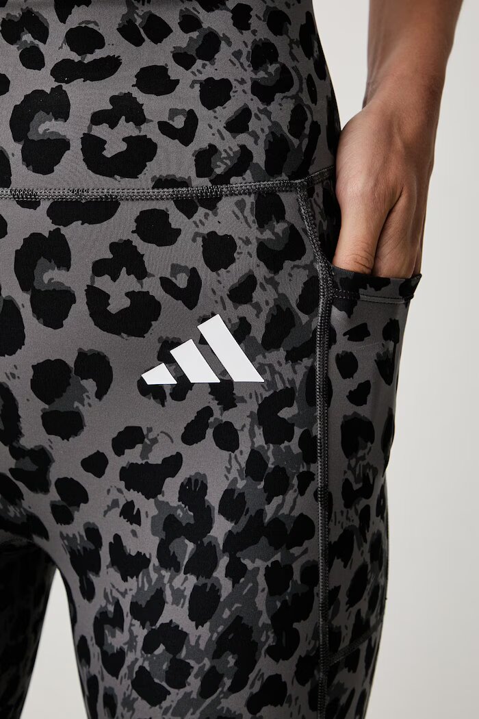 adidas Performance панталон за трениране дамски Optime Essentials сив с висока талия KS6212