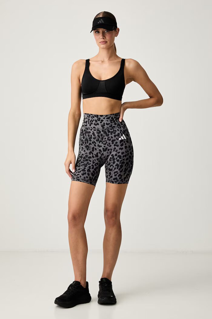 adidas Performance спортен къс панталон дамски Optime Essentials сив с висока талия KS6226