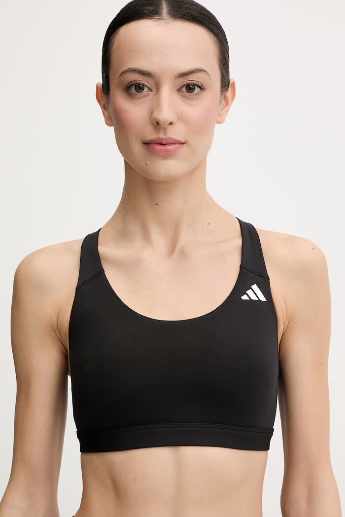 adidas Performance Спортен сутиен Optime Essentials в черно с изчистен дизайн JN6892