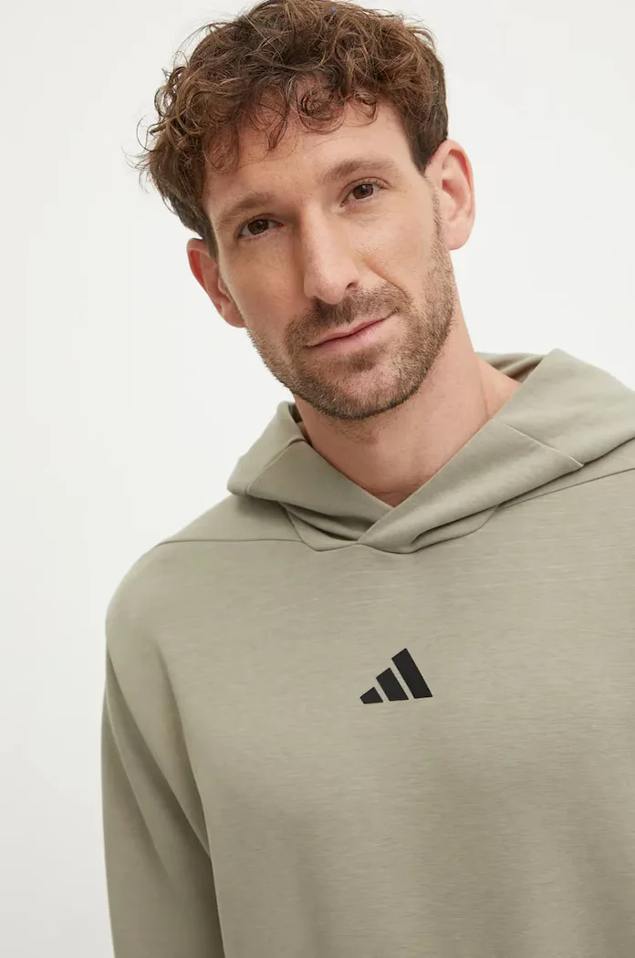 adidas Performance Суичър за трениране Designed for Training в зелено с качулка с изчистен дизайн JE6690