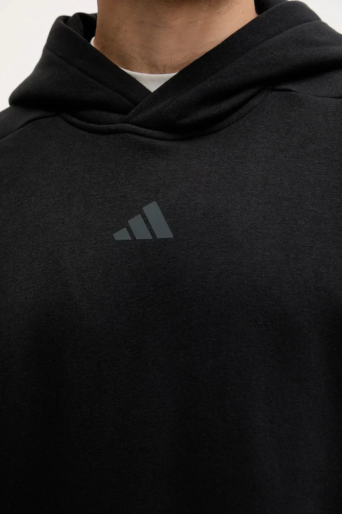 adidas Performance Суичър за трениране POWER мъжки в черно с качулка с изчистен дизайн JZ6248