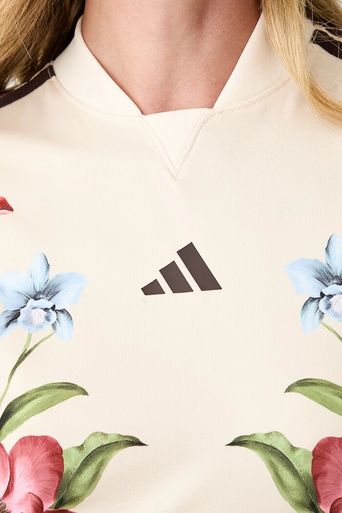 adidas рокля x Farm Rio бежова на цветя KR0257