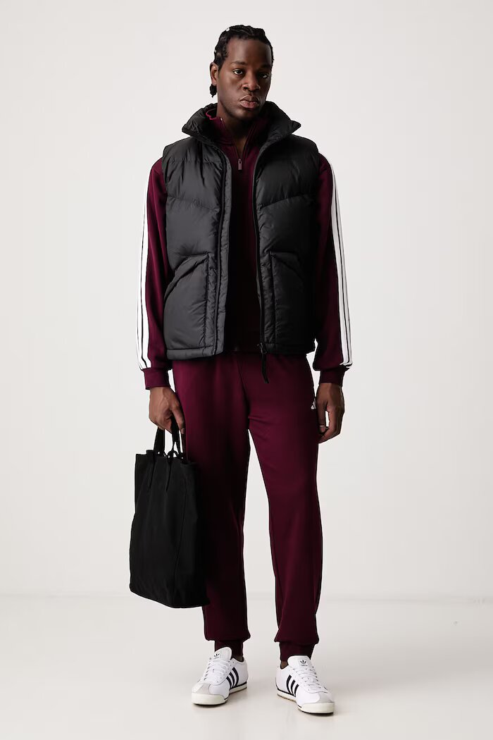 adidas спортен комплект анцуг мъжки с памук Three Stripes бордо KY2282