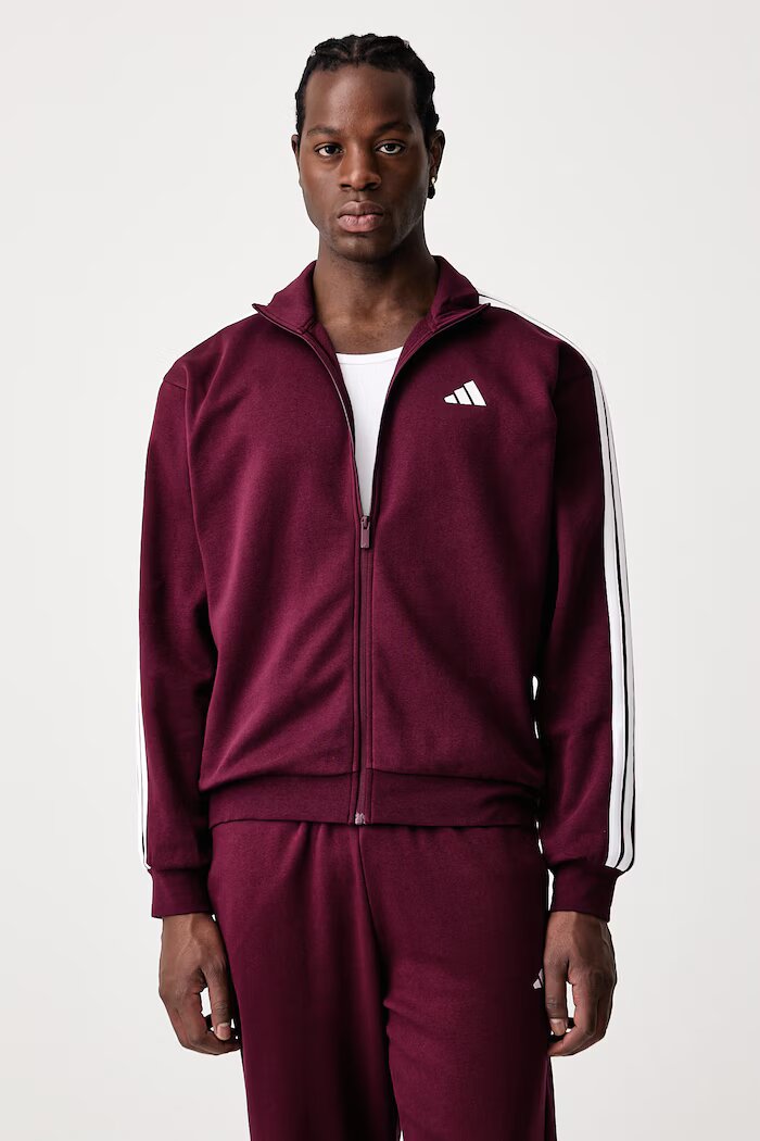 adidas спортен комплект анцуг мъжки с памук Three Stripes бордо KY2282