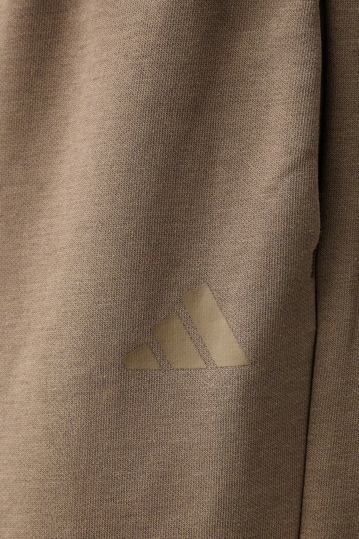 adidas спортен панталон дамски с памук Soft Lux бежов с висока талия KF6249