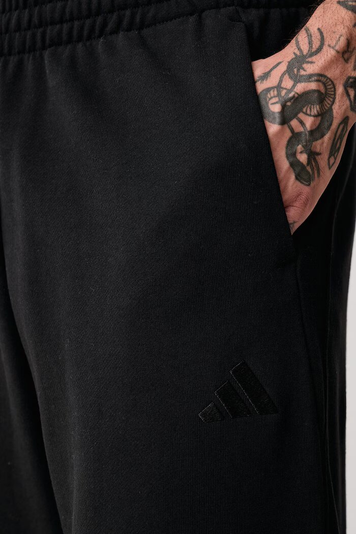 adidas спортен панталон мъжки с памук черен със стандартна талия KW2300