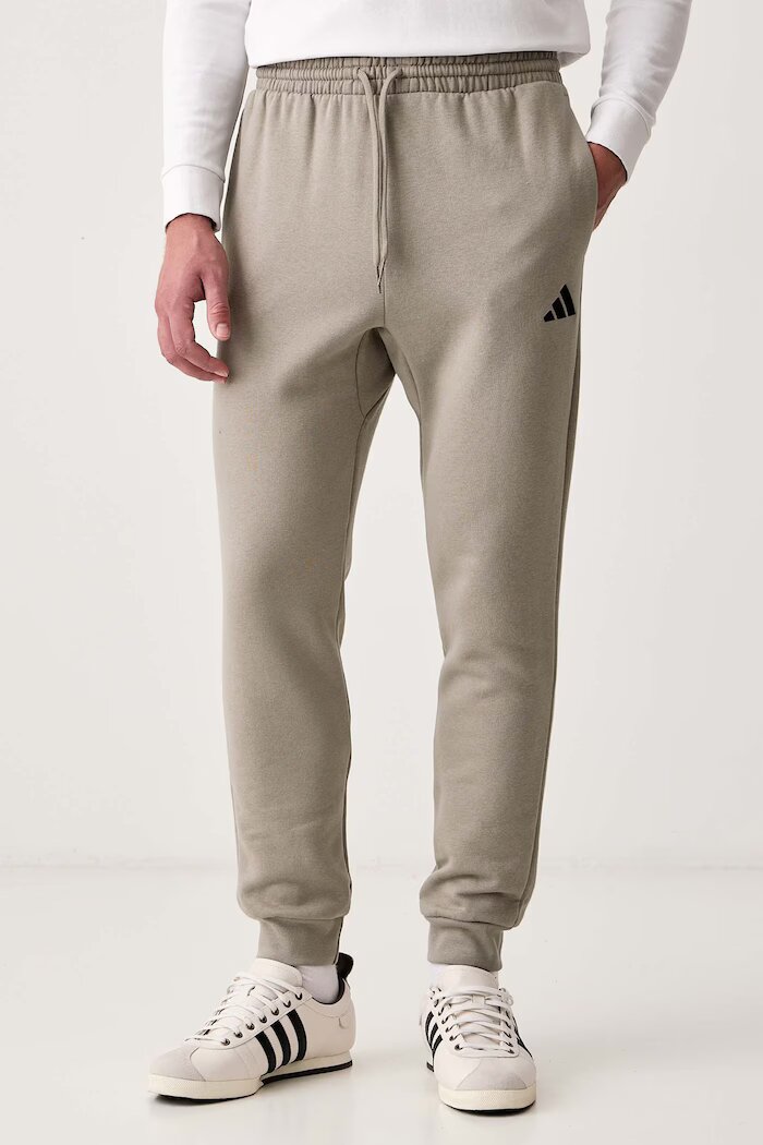 adidas спортен панталон мъжки с памук Essentials Feelcozy зелен със стандартна талия KF2381