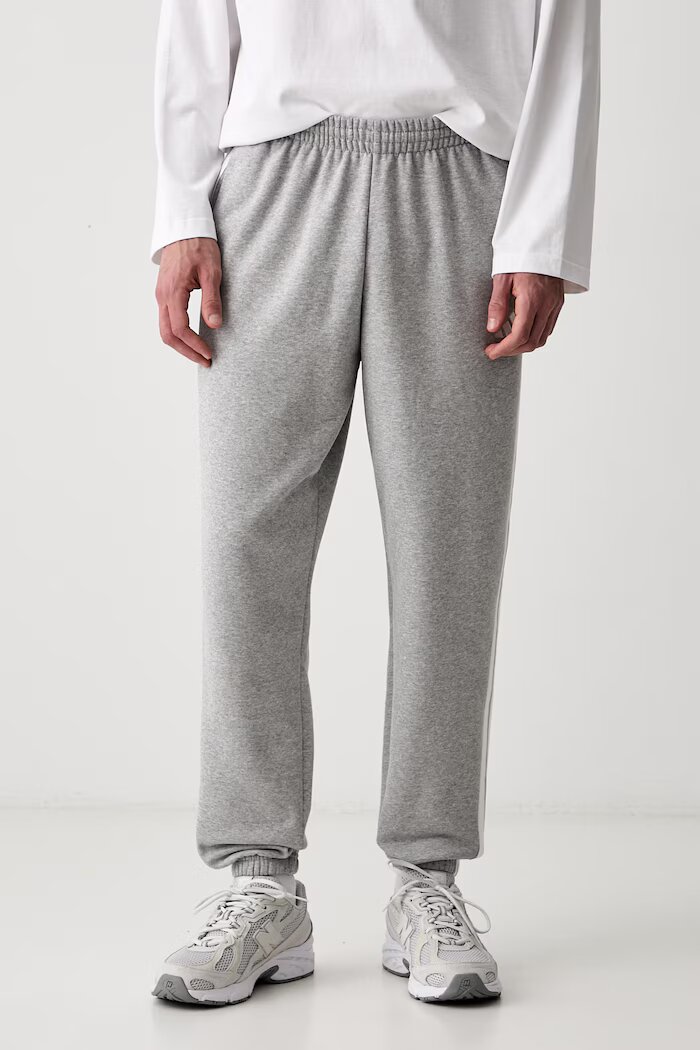adidas спортен панталон мъжки с памук Three Stripes сив със стандартна талия KY4127