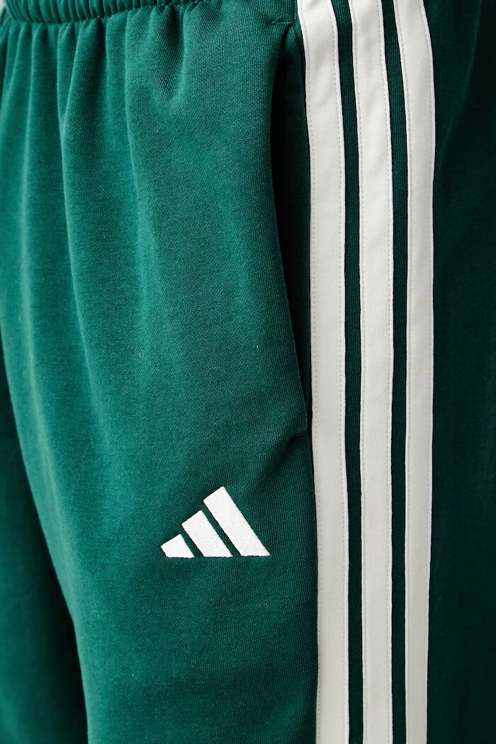 adidas спортен панталон мъжки с памук Three Stripes зелен със стандартна талия KY4129