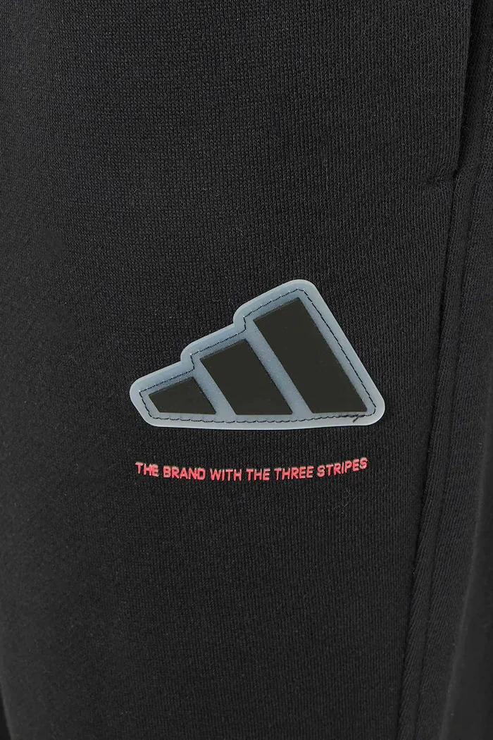 adidas спортен панталон за деца с памук черен със стандартна талия KW9983