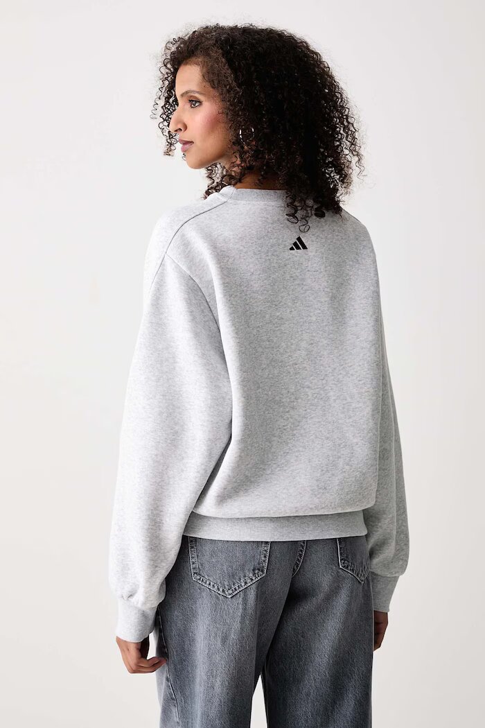 adidas суичър дамски с памук Chenille Pack сив KU0328