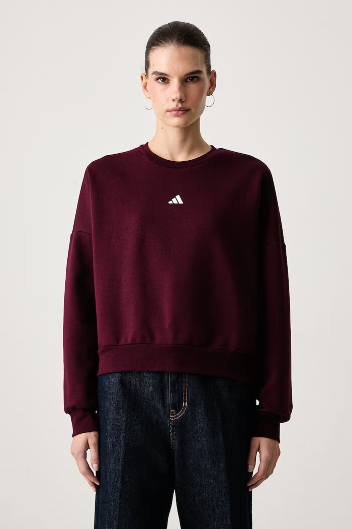 adidas суичър дамски с памук Soft Lux бордо KF8421
