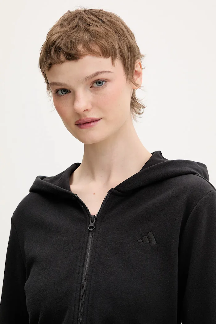 adidas Суичър Essentials в черно с качулка с изчистен дизайн JZ0197