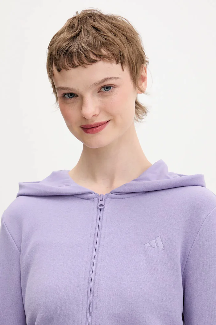 adidas Суичър Essentials в лилаво с качулка с изчистен дизайн KC3891