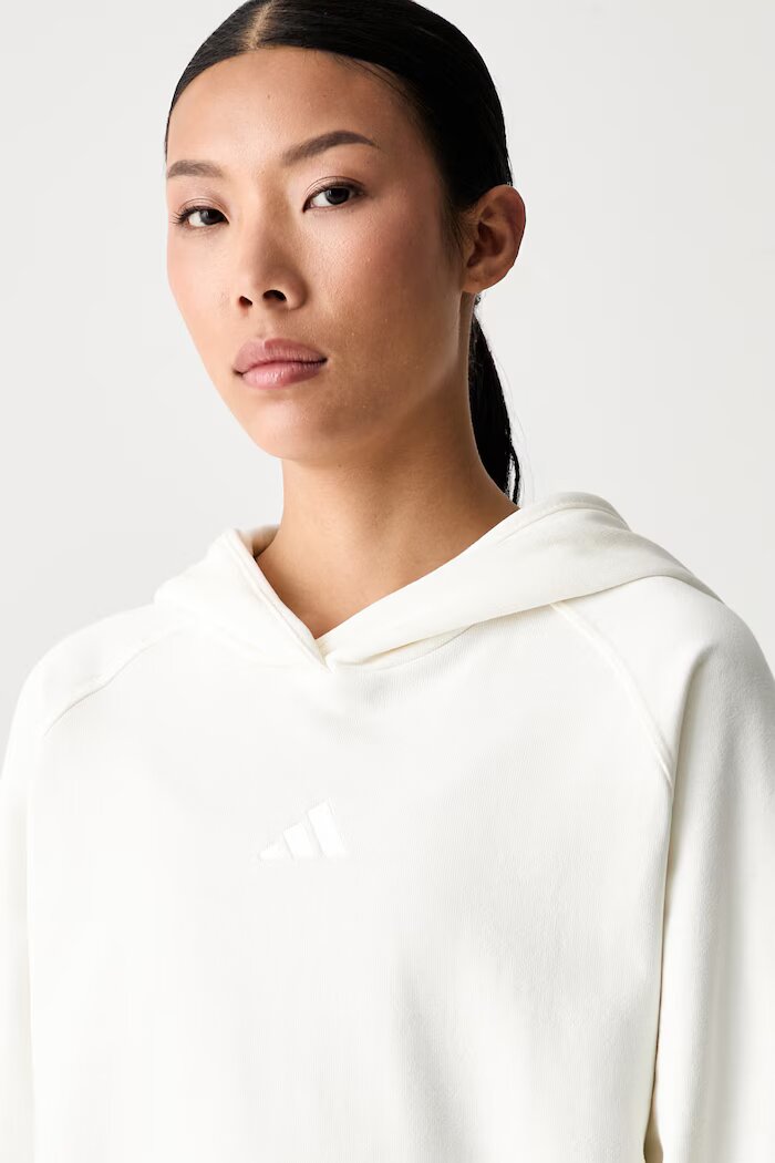 adidas суичър с качулка дамски от памук бежов KV9792