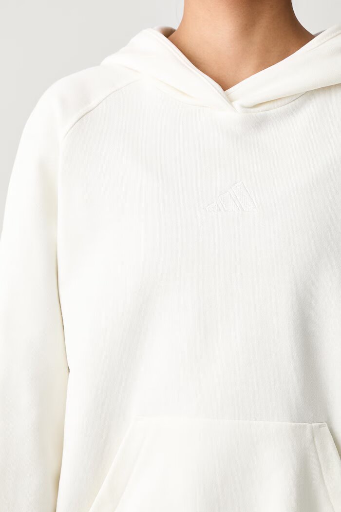 adidas суичър с качулка дамски от памук бежов KV9792