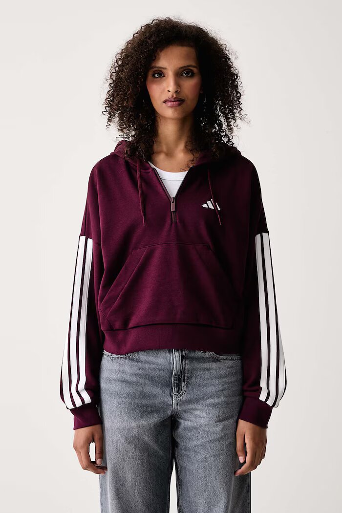 adidas суичър с качулка дамски с вискоза Essentials бордо KF8316